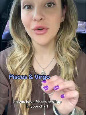 A woman with blonde hair is filmed from the chest up. She is in the front seat of a car. She is speaking to the camera with text overlays on the image.