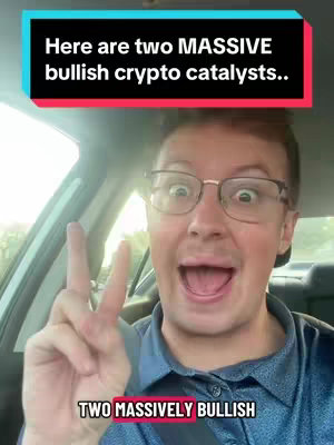 A selfie-style image featuring a man inside a car, looking directly at the camera with an enthusiastic expression. He wears glasses and a blue collared shirt, making a peace sign with his fingers. Overlay text in a colored banner is positioned at the top and bottom of the frame.