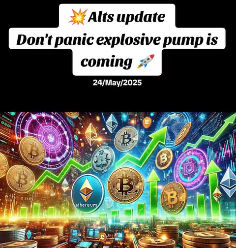 The image features a vibrant, illustrative style depicting a financial concept. The background shows a cityscape with bright lights and digital interfaces. Overlayed on this are various cryptocurrency symbols, including Bitcoin and Ethereum, along with an upward-trending green arrow, suggesting growth. In the foreground, there are stacks of gold coins. The text overlay in a bold, white font against a black background emphasizes the volatile nature of the market.