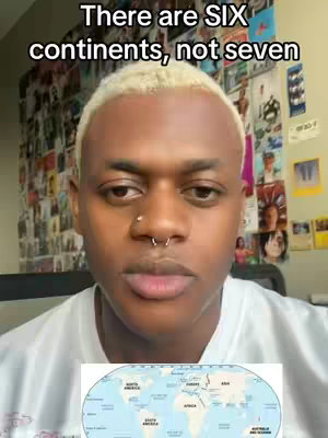 A person with light-colored hair and face piercings is centered, with a map of the world at the bottom. Text overlays the top portion of the image.