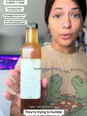 A woman with dark hair and a light-colored top holds a bottle, with overlaid text and graphics.