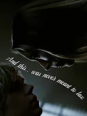The cover image shows two individuals in a close-up, seemingly gazing at each other. The lighting is dim and creates a dramatic effect against the dark background. One person is in profile, with their hair obscuring parts of their face, while the other is more visible with light hair and focused eyes. Text overlayed diagonally across is in a fancy, slightly stylized font.