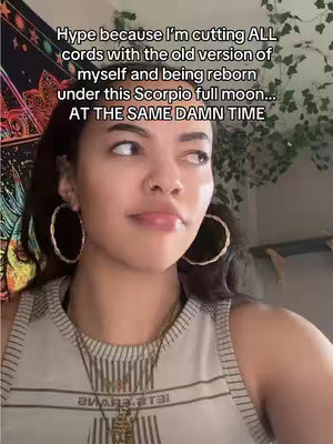 The cover image is a selfie of a person looking slightly to their right, with a soft focus. They have hoop earrings and a necklace, and are wearing a light-colored top. Text overlays are added to the image as a hook to engage the viewer.