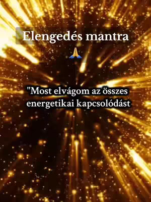 The image has a dark, abstract golden background with streaks of light radiating outwards from the center. Overlayed are white text elements, including a title and a quote. A hands-together emoji is centered above the quote element.