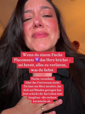 The image is a selfie of a woman with long dark hair. She is visibly crying. Text overlays are in red boxes against the image of the woman. The text provides instructions.