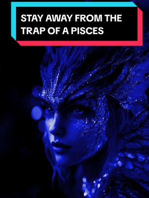 A digitally created image of a woman with intricate, blue-toned features and a stylized headpiece, suggestive of a mythological figure. The image is rendered in high detail with a focus on the face, highlighted by sharp lighting that accentuates the texture of the skin and clothing. A banner at the top contains white text on a black backdrop, bordered by teal and red.