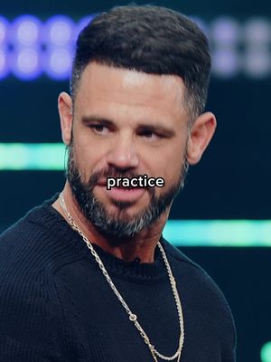 The image features a man with dark hair and a beard looking slightly to the side. He wears a black sweater and a gold chain. The word 'practice' is overlaid on the image in a white box.