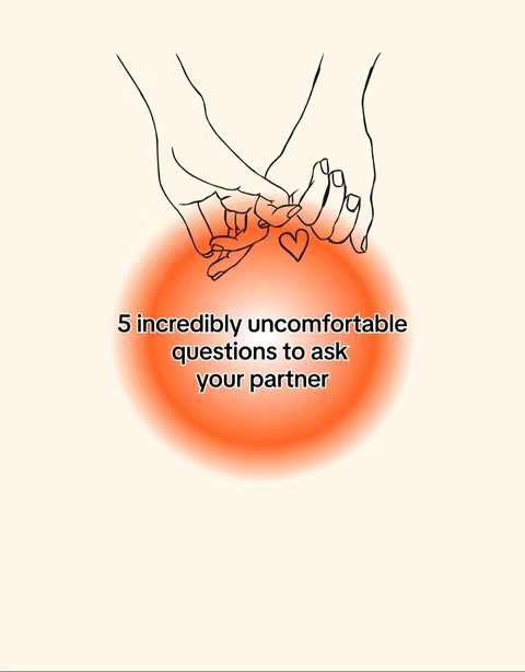 The image features a minimalist design with a light beige background. Two hands are interlocked at the fingers, with a heart drawn between the clasped pinky fingers. Beneath the hands is a blurred orange circle that displays the text.