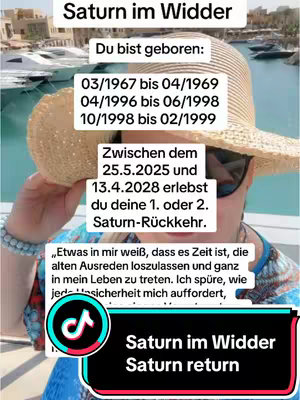 A woman with a straw hat and a bracelet on her left arm is facing forward, with text overlaying her and a beachfront background. A TikTok logo with a musical note appears at the bottom left. The woman's face is visible, with sunglasses and a partially visible smile. The background includes buildings and water, suggesting a coastal location.