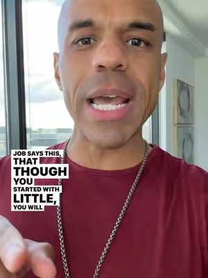 The cover image features a close-up of a man with a shaved head, speaking directly towards the camera. He is wearing a maroon shirt and a silver chain. Text is overlaid on the image in a white box, providing a quote from the Bible. The background includes a window and what appear to be framed pictures.