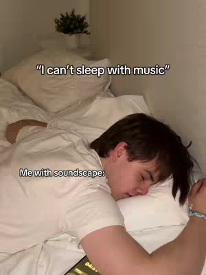 A person lying in bed asleep. Text overlays the image.
