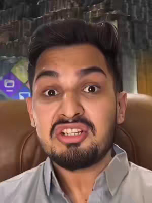 The cover image features a close-up of a man with dark hair and a beard making a surprised or shocked facial expression. His eyes are wide open, and his mouth is slightly ajar. The background is blurred, but it appears to be a mix of office buildings and other structures.