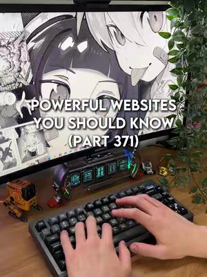A cover image featuring a desktop setup. In the background, a computer monitor displays a black and white manga-style graphic with two anime or manga characters. In the foreground, a black mechanical keyboard is visible, with a person's hands hovering over the keys. Beside the monitor, there are small decorative elements. Green plants are visible on the sides. Overlaid on the monitor screen is bold white text indicating the video's topic.