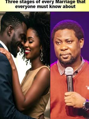 The cover image is a vertical split. On the left, a mixed-race couple is embracing, smiling and looking lovingly at each other. The woman wears a gold dress and the man a dark suit jacket. On the right, a man with a microphone is speaking. The background is dark purple.