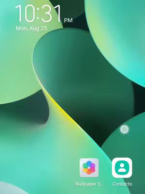 The cover image shows a smartphone's home screen with abstract green and white background, and the time and date displayed at the top.
