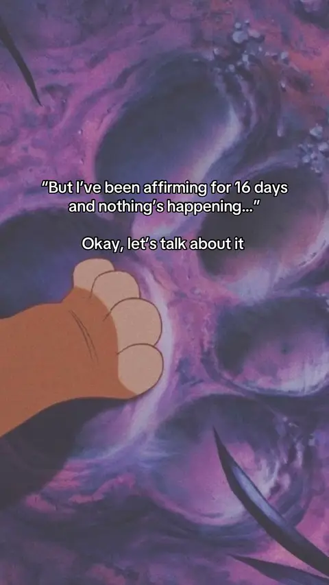The cover image features a cartoon paw resting on a background of swirling purple and white colors. Text overlays add dialogue.