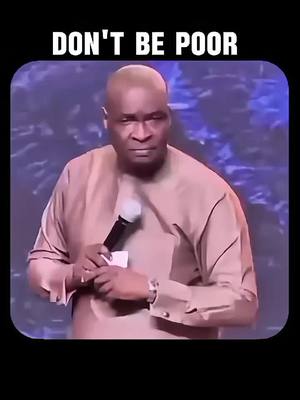The cover image features a man in a tan shirt holding a microphone. In the top center of the frame, the text "DON'T BE POOR" is prominently displayed. The man is positioned in front of what appears to be a stage background. The overall composition is portrait style with a dark background, and the main color is tan.
