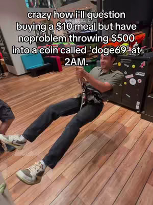 The cover image shows a man wearing a dark colored shirt and black pants, posed in a room with wood flooring similar to a skateboarding park. He has a rope in his hands and appears to be sliding down the rope. The background includes the corner of some boxes, a blue chair, and other objects.