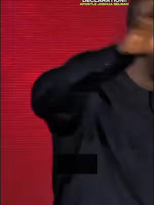 The cover image shows a vertical shot of a person, likely Apostle Joshua Selman, with their arm raised in a gesture. The backdrop features a solid red surface. Text overlays are placed at the top.