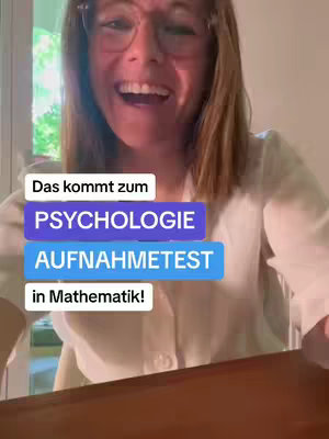 A woman with glasses is laughing, framed from the chest up. Text overlays are present in colored rectangles.