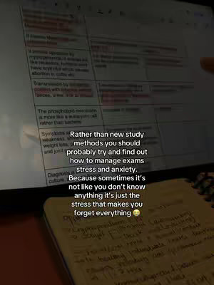 The cover image shows a close-up shot of a laptop screen and a notepad. The laptop screen displays what seems to be study notes divided into sections, with the focus on one with text in a white font over a black background. In the foreground, a yellow notepad is visible with handwritten notes. The lighting is soft, and the overall composition suggests a study or work environment.