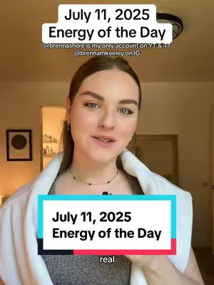 The cover image is a selfie-style shot featuring a woman centered in the frame, with a warm indoor setting visible in the background; The text overlays include the date and title 'Energy of the Day'.