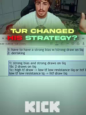 The cover image shows a man in a casual setting, possibly filming from a home environment with a desk behind him. The top of the image features text overlayed on a blurred color block. The overall setup suggests a video related to financial trading or online education.