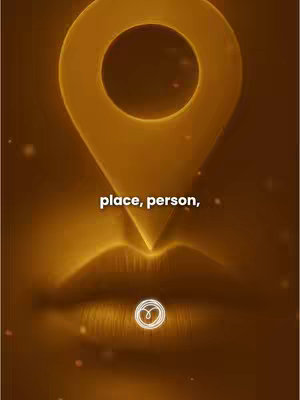 The cover image features a golden-toned, abstract design. A stylized location pin is at the top, with a circular opening. Below it is a glowing, blurred depiction reminiscent of a mouth. A small, heart-shaped icon is positioned near the base.