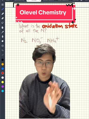 A cover image featuring a young man in glasses in front of a whiteboard with chemistry questions. A red bar at the top displays the text "Olevel Chemistry."