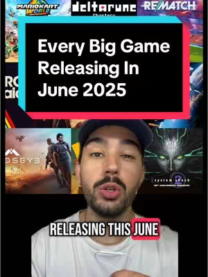 The cover image features a collage of game titles, a man in a dark blue cap and white shirt with a beard is speaking towards the camera. There are text overlays in different colors.