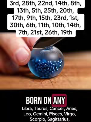 The image has a dark background. In the center, a clear sphere is being sliced with a metallic knife, revealing multiple blue spheres inside. At the bottom, there's black text with white text.
