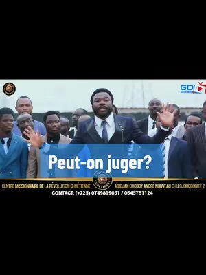 The cover image shows a man in a suit speaking, with a banner that reads 'Peut-on juger?' overlaid on top, and a group of people in the background. The image is well-lit, and the colors are natural.
