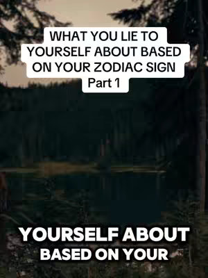 A scenic shot of a dark lake surrounded by trees, with text overlays in white boxes.
