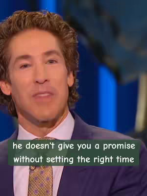 The cover image shows a medium shot of Joel Osteen speaking. He is wearing a dark blue suit jacket, a patterned tie with gold and white, and a white dress shirt. The background is a blurry blue, suggesting a stage or studio setting. Overlayed on the image is a green rectangle containing text. The image is well-lit, with a focus on Osteen's face.
