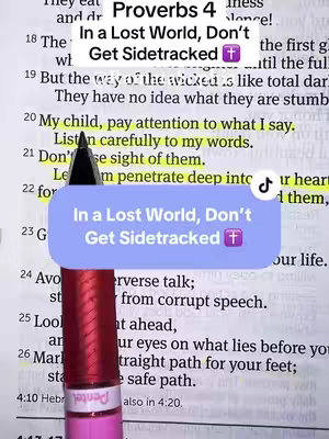 The image shows an open Bible with highlighted text and a pen pointing towards the verses. Overlayed on the image is a text box with the video's hook.