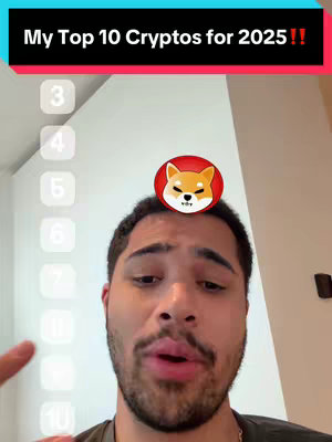 A man with a beard and a serious expression is looking towards the camera. A Shiba Inu logo floats above the middle of his head. Behind him are a menu with numbers, and a background.