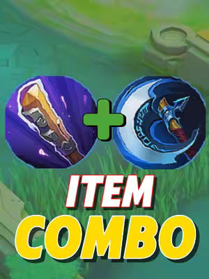 The cover image shows two circular icons representing Mobile Legends items combined with a green plus sign in the middle, and the text 'ITEM COMBO' below.