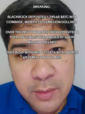 A selfie-style video cover image featuring a man's face prominently in the foreground. The background is blurred. Overlaid on the image is white text providing financial news updates. The man is wearing a blue shirt with a gold chain, and the overall composition suggests a news-related or commentary theme.