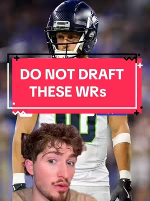 The cover image features a split composition: a football player in a Seattle Seahawks uniform fills the upper portion, a red rectangular graphic with white text about fantasy football, and a person in the lower part with a surprised face.