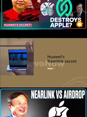 The cover image is a composite of multiple panels. The top panel features a smiling man's face and a graphical representation of a split Apple logo. The second panel features a laptop with a screen displaying content with a hand pointing at it. The bottom panel shows a man with an Apple logo and text that reads 'NEARLINK VS AIRDROP'.