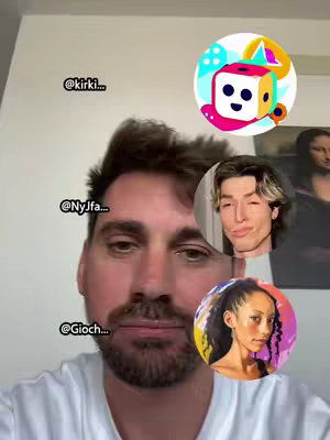 The cover image features a man in the foreground with a background featuring other faces and icons. The man in the foreground has short, dark hair and a beard. Around and above the man, are stylized circular portraits of other people. Above and right from the man's head there is a white, colored round icon. The background appears to be a wall.