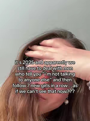 The cover image shows a close-up of a person's face, with their hand covering their face. The person appears to be wearing glasses. The background is plain light-colored wall. The text is overlayed on the image, in which the person is describing an issue with men.