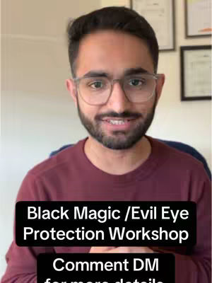 The cover image features a man with a beard and glasses, centered with a blurred background of a room. The text overlay is on a black bar including the title and a call to action.