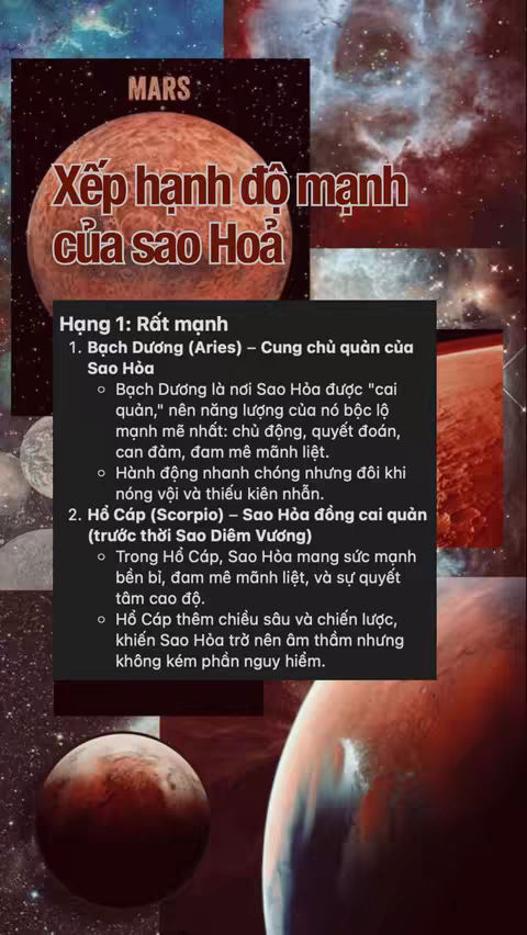 The cover image is a graphic with a stylized layout. It shows an image of a planet Mars with text in Vietnamese which is overlaid. There are also other graphic elements in the background that seem to be related to cosmic or space themes.