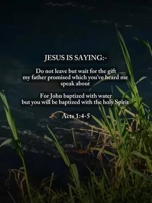 The image shows a dark background with a body of water and vegetation in the foreground. Text overlays are present, with a quote from the Bible. The overall composition is designed to convey a sense of spiritual reflection.