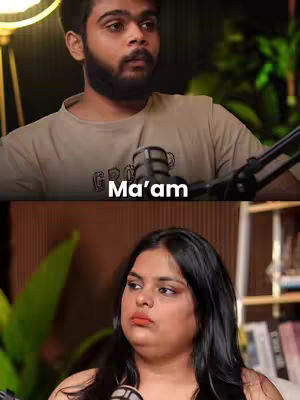The image is a split screen of what appears to be a video interview. The top half features a man in possibly a studio setting. The bottom half features a woman, also in what appears to be a studio.