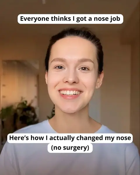 A woman is smiling at the camera, the shot focuses on her face against a soft background. Two lines of white text appear on the cover, framed on a light beige background.