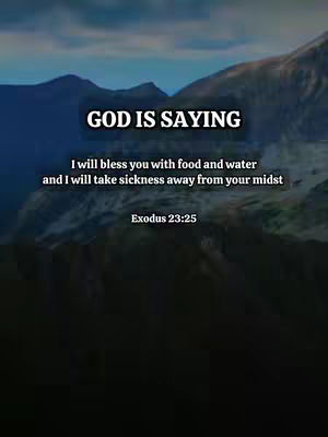 The cover image features a scenic mountain backdrop with text overlays. Dark green mountains fill the background, with a gradient transition to a darker shade at the bottom. The text is in a white, bold font emphasizing a Bible verse from Exodus. The overall composition is centered, with the text stacked for readability with a dark background.