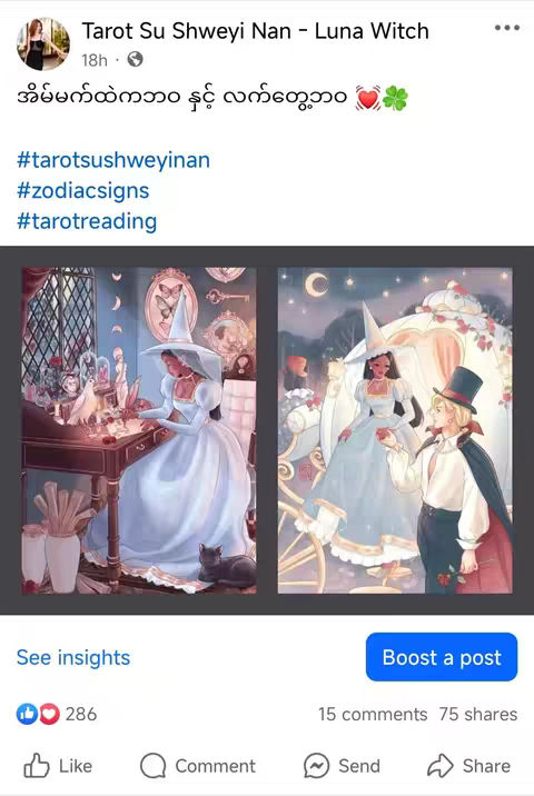 The cover image is an illustration of two scenes from a fantasy setting with two women in long dresses interacting with each other and other people in the background, and fantasy-style images in the frame.