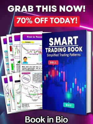 An image showcasing a book with pages displaying candlestick charts and trading patterns. The cover has text and design elements that catch the eye.